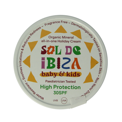 Sol De Ibiza Beschermende creme baby&kids SPF30 bio 100 Gram