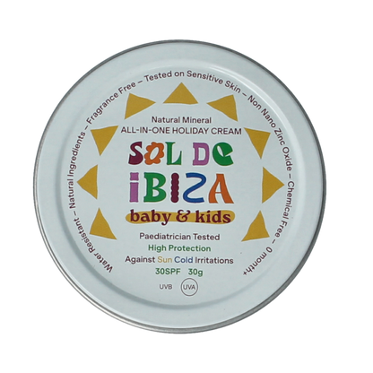 Sol De Ibiza Beschermende creme baby & kids SPF30 mini bio 30.00 Gram