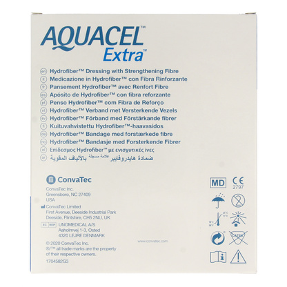 Aquacel Extra verband hydrofiber + versterking10 x 10cm 10 Stuks