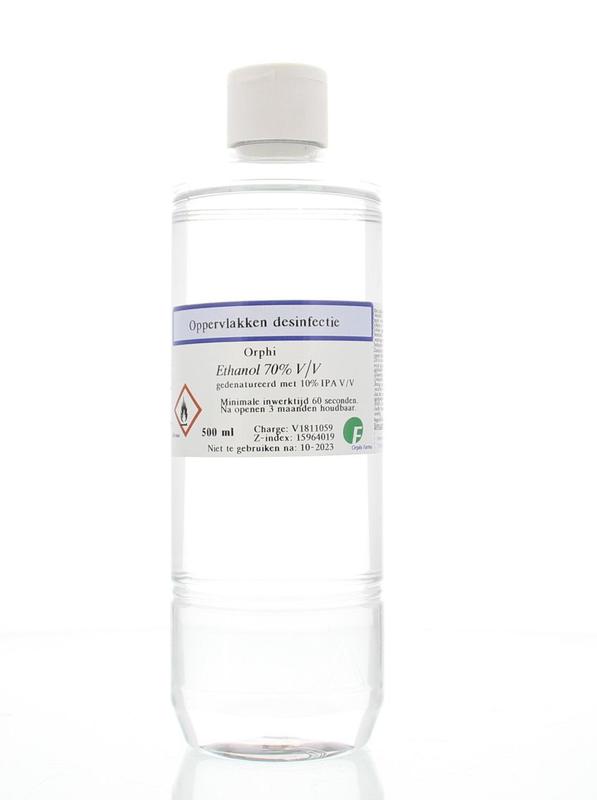 Orphi Ethanol 70% klepdeksel 10% isopropanol 500.00 Milliliter
