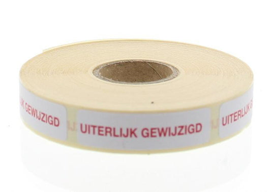 Blockland Strooketiket uiterlijk gewijzigd 44 x 11mm 750 Stuks