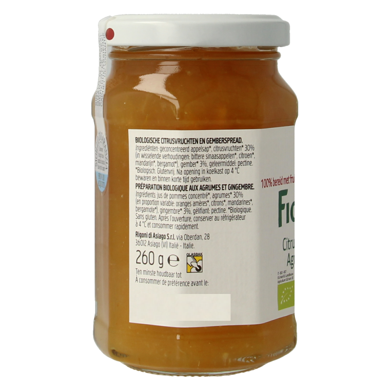 Fiordifrutta Citrusmix gemberjam bio 260 Gram
