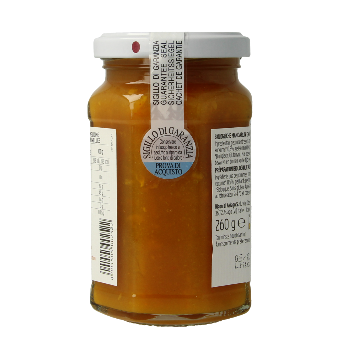 Fiordifrutta Mandarijn & kurkuma jam bio 260.00 Gram