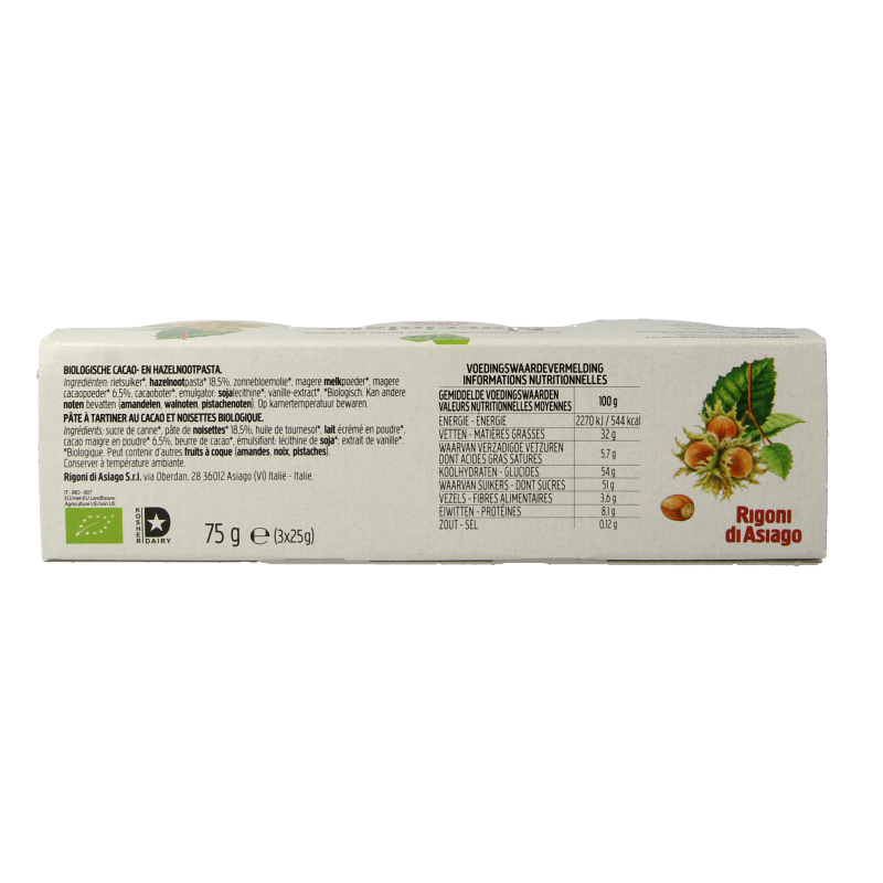 Nocciolata Choco hazelnootpasta bio 75 Gram