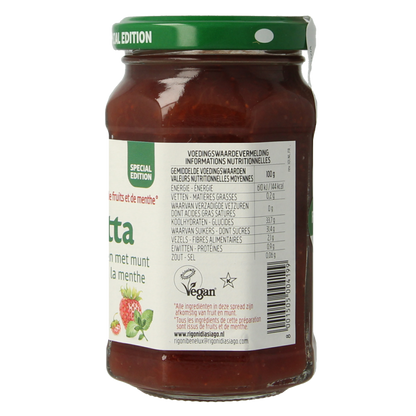 Fiordifrutta Aardbeien en wilde aardbeien met munt jam bio 250 Gram