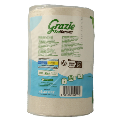 Grazie Natural Toiletpapier 3-laags 4 Stuks
