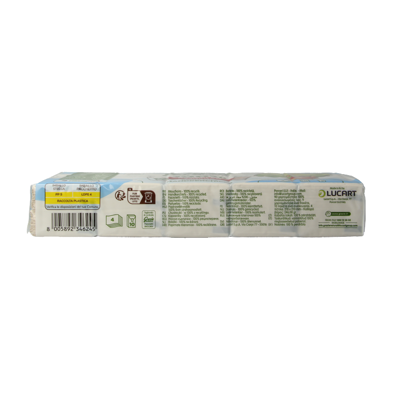 Grazie Natural Zakdoekjes extra soft 10 x 9 zakdoekjes 90 Stuks