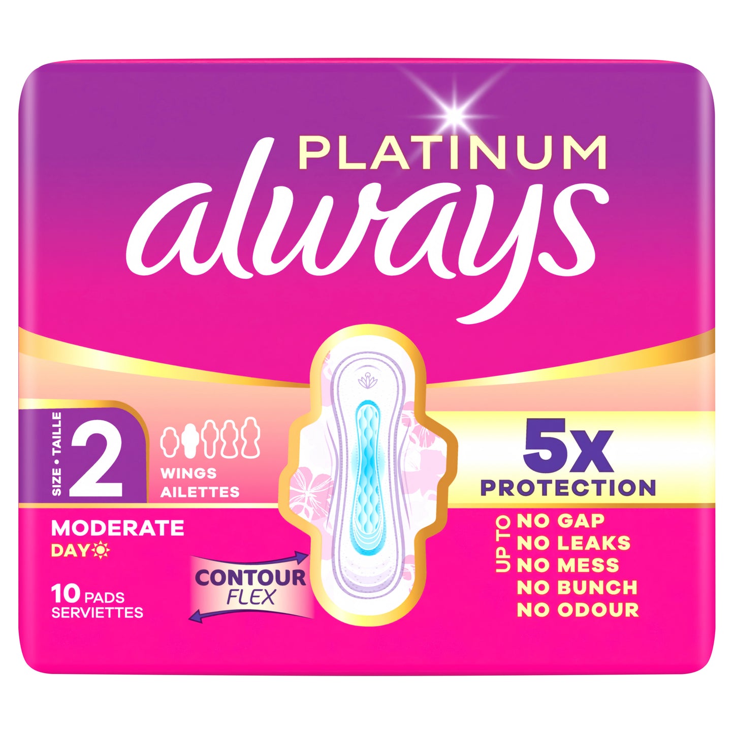 Always Always Platinum Maandverband LONG+ SP 10CT 10.00 Stuks
