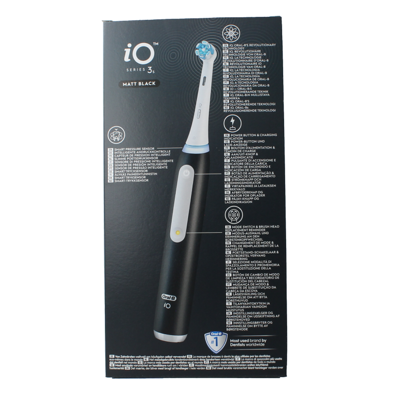 Oral B IO3S matt black elektrische tandenborstel 1 Stuks