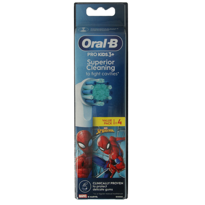 Oral B Opzetborstel kids spiderman 4 Stuks