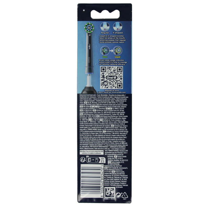 Oral B Opzetborstel action black 4 Stuks