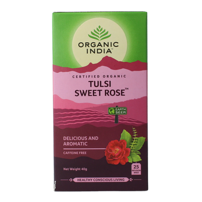 Organic India Tulsi sweet rose thee bio 25 Stuks