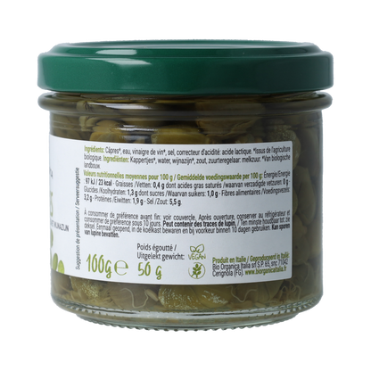 Bio Organica  Kappertjes in azijn bio 100.00 Gram