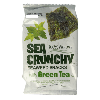Sea Crunchy Nori zeewier snacks groene thee 10 Gram
