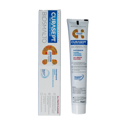 Curasept Biosmalto tandpasta junior caries erosie slijtage 75.00 Milliliter