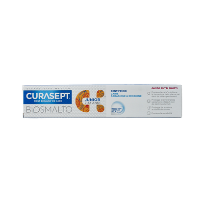 Curasept Biosmalto tandpasta junior caries erosie slijtage 75.00 Milliliter