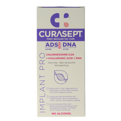 Curasept ADS DNA Implant Pro CHX 0,20% + HA mondspoelmiddel 200.00 Milliliter