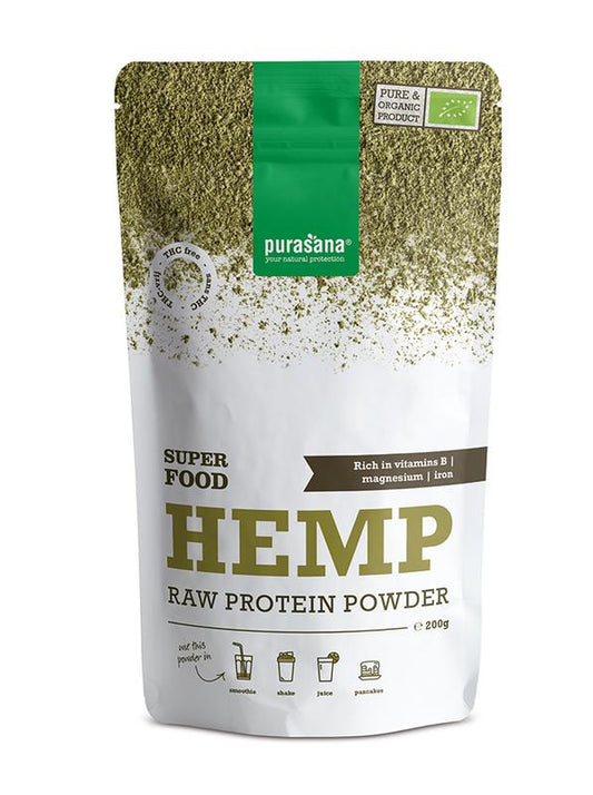 Purasana Hennep proteine poeder vegan bio 200 Gram
