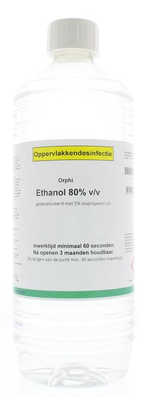 Orphi Alcohol 80% ethanol met 5% IPA 1 Liter