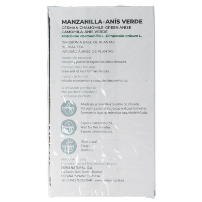 Soria Natural Manzanilla anis infusie 20 Zakjes