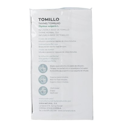 Soria Natural Tijm tomillo infusie 20.00 Zakjes