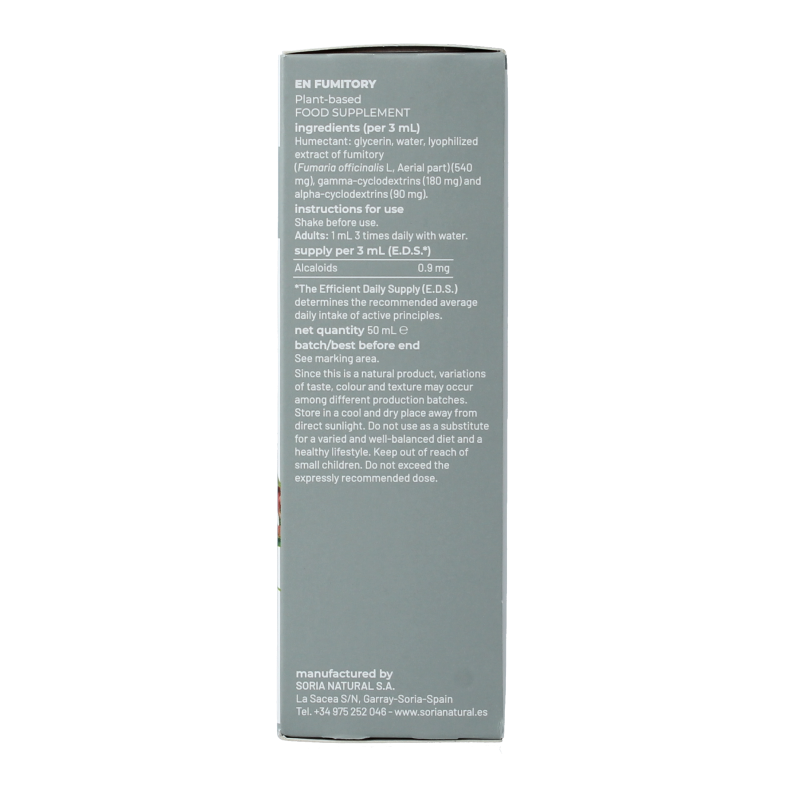 Soria Natural Fumaria officinalis extract 50 Milliliter