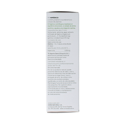 Soria Natural Hypericum perforatum extract 50 Milliliter