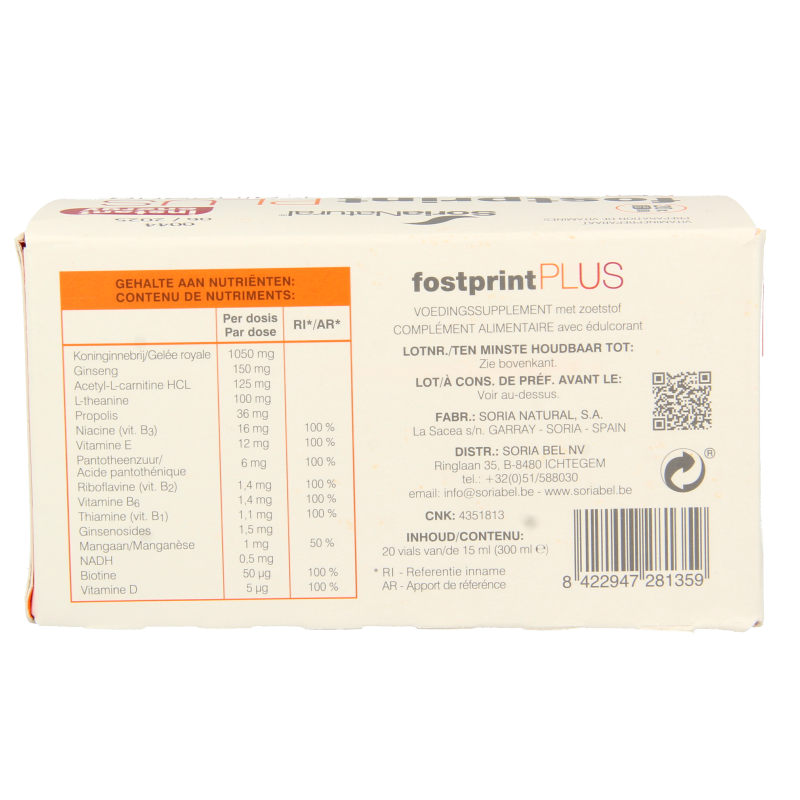 Soria Natural Fost print plus energy 15ml 20 Ampullen