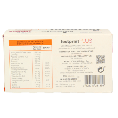 Soria Natural Fost print plus energy 15ml 20 Ampullen