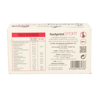 Soria Natural Fost print sport 20 x 15ml 20 Stuks