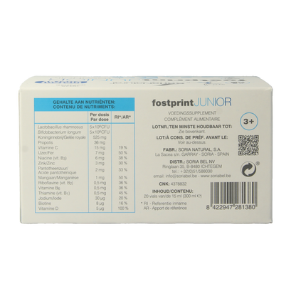Soria Natural Fost print junior 20 x 15ml 1 Stuks