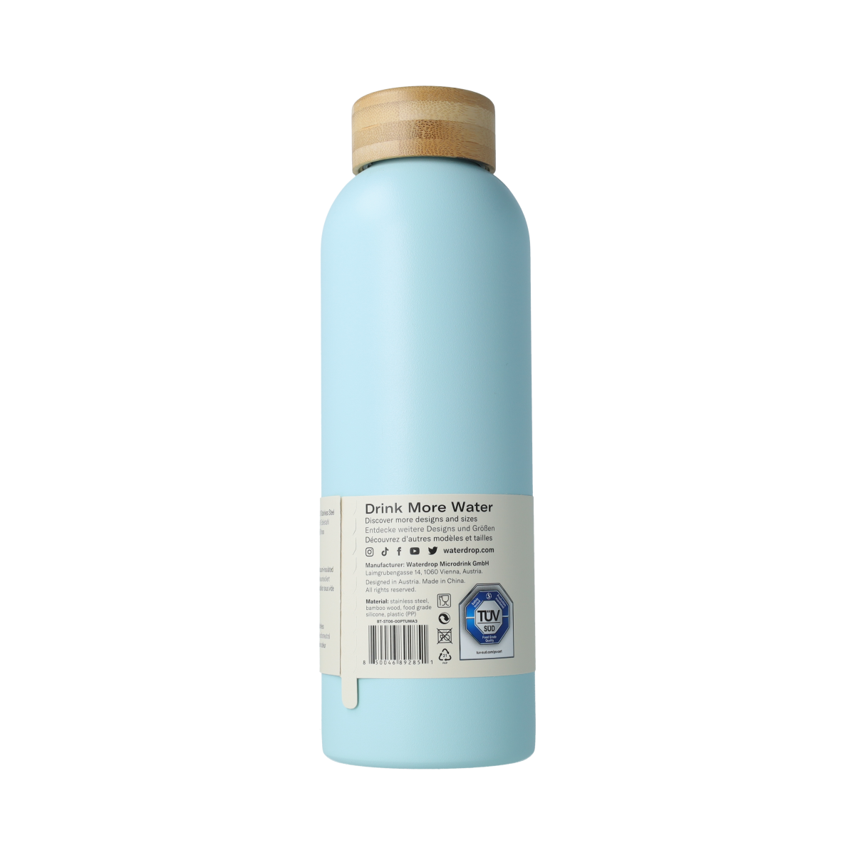 Waterdrop  Roestvrijstalen drinkfles pastel turqu matt 600ml 1.00 Stuks