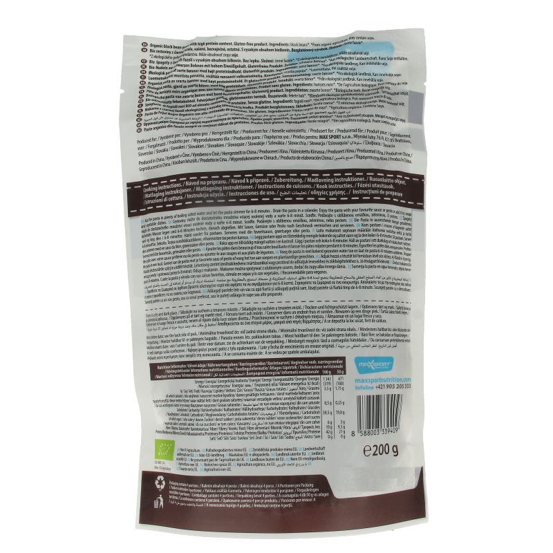 Max Sport Protein pasta black bean spaghetti bio 200 Gram