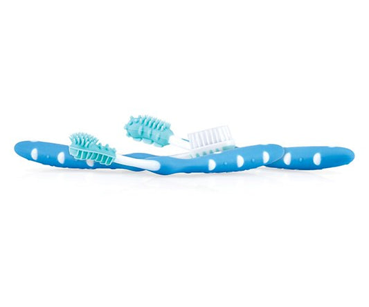 Nuby Tandenborstelset 3m+ - blauw 3 Stuks