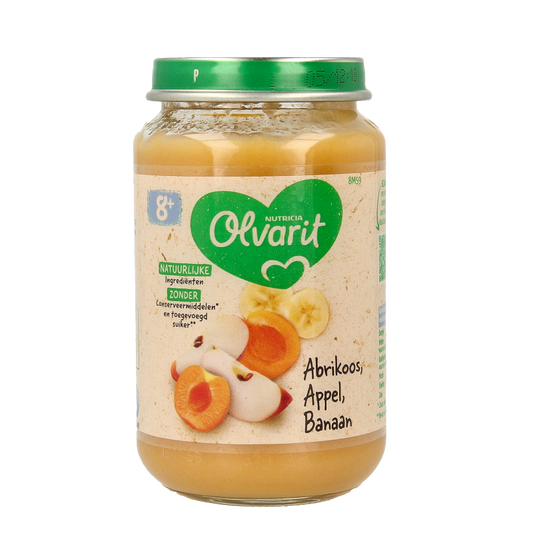 Olvarit Abrikoos appel banaan 8M59 200 Gram