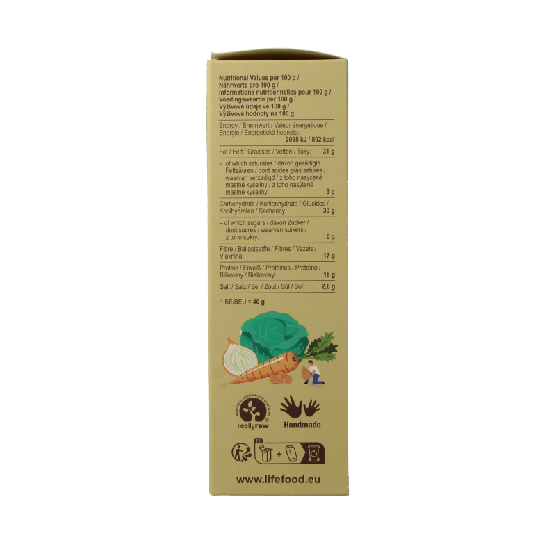 Lifefood Life crackers zuurkool boekweit raw bio 90 Gram