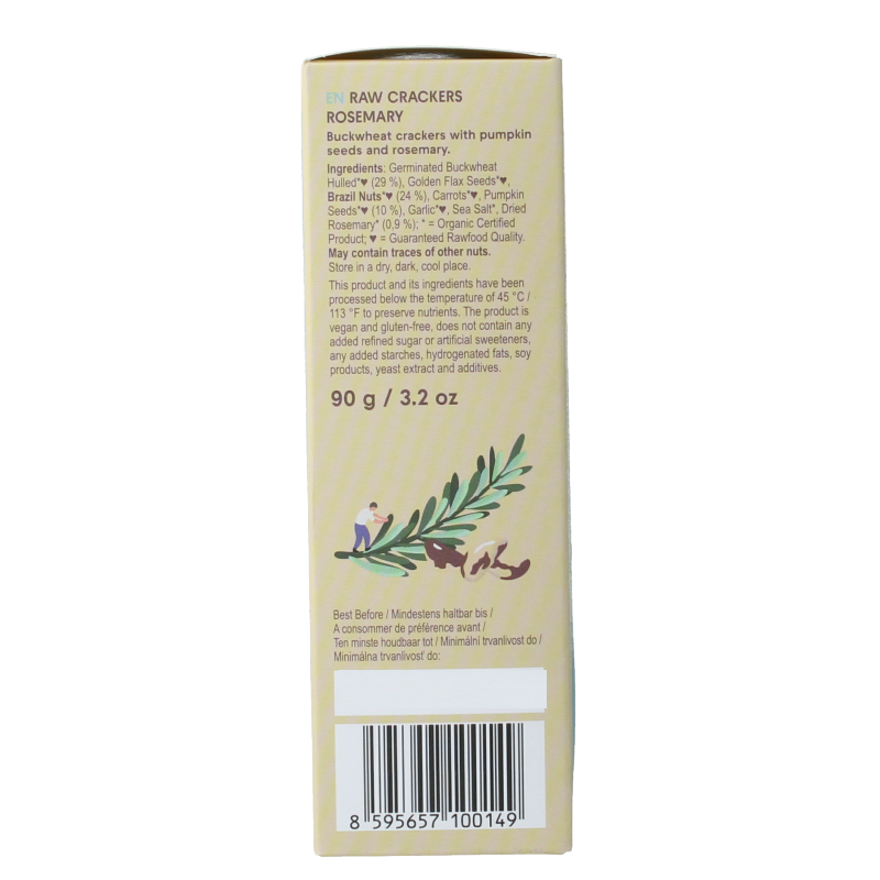 Lifefood Life crackers rozemarijn raw bio 90 Gram