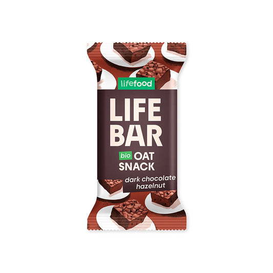 Lifefood Lifebar oatsnack pure chocolade hazelnoot bio 40.00 Gram