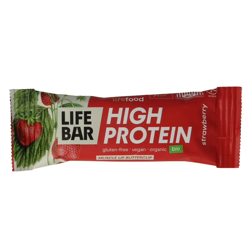 Lifefood Lifebar proteine aardbei bio 40 Gram