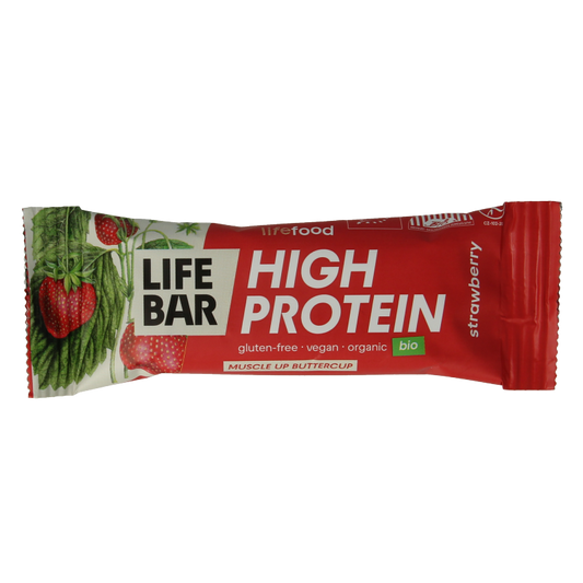 Lifefood Lifebar proteine aardbei bio 40 Gram