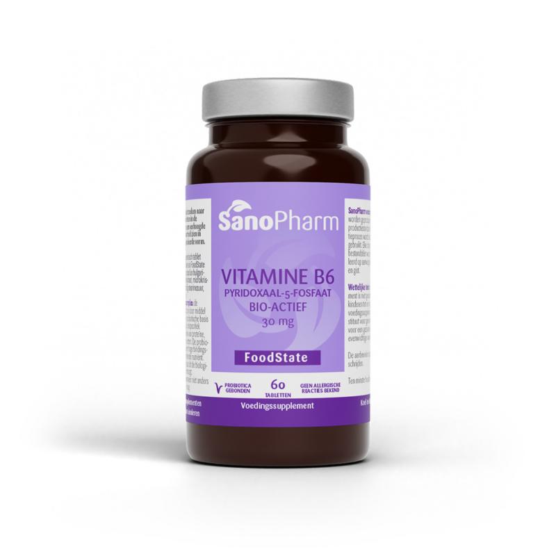 SanoPharm Vitamine B6 pyridoxaal-5-fosfaat 30mg 60 Tabletten