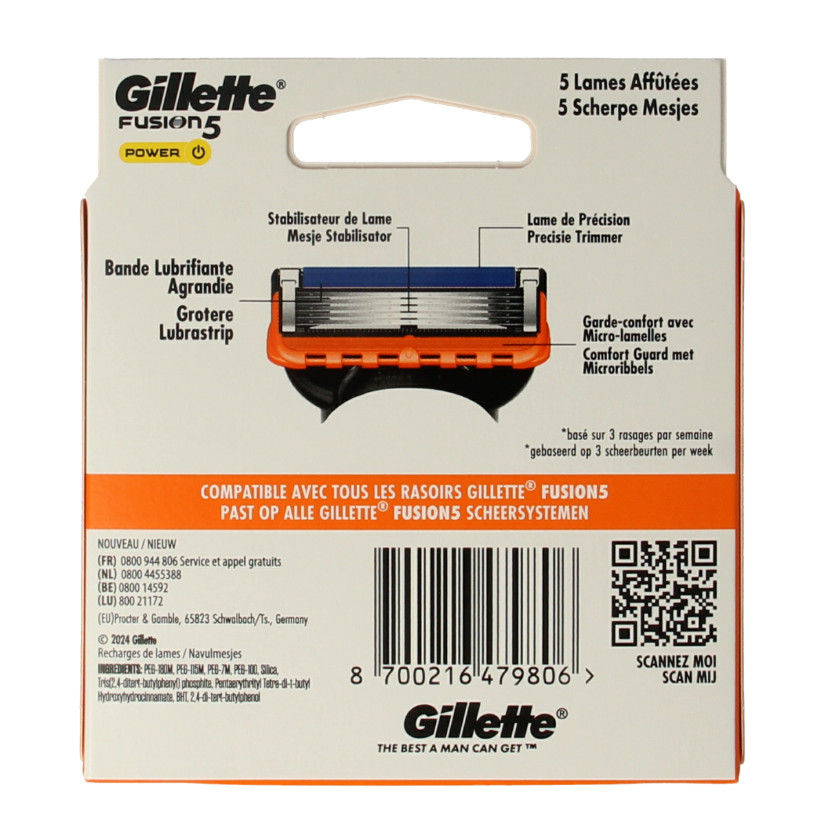 Gillette Fusion power blades 8.00 Stuks