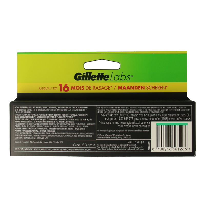 Gillette Labs blades 6 Stuks