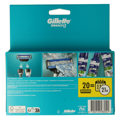 Gillette Mach3 blades 20.00 Stuks