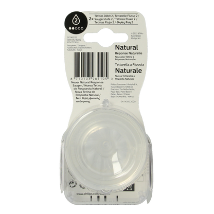 Avent Natural flesspeen 0M+ 2 Stuks