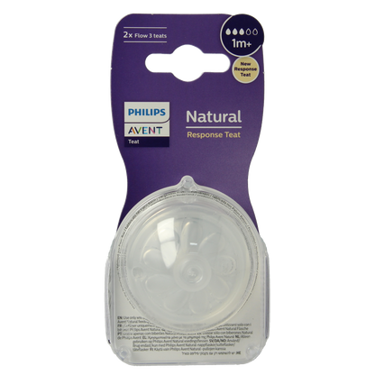 Avent Natural flesspeen 1M+ 2 Stuks