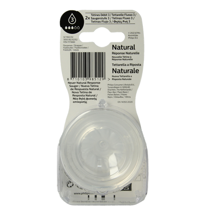 Avent Natural flesspeen 1M+ 2 Stuks