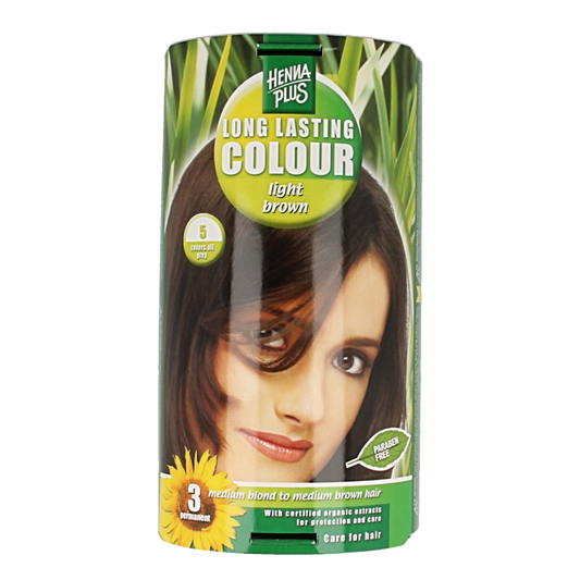 Henna Plus Long lasting colour 5 light brown 100 Milliliter