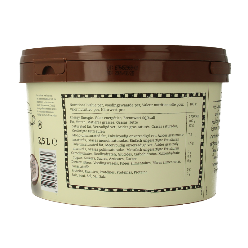 Royal Green Kokos cooking cream odourless bio 2500 Milliliter