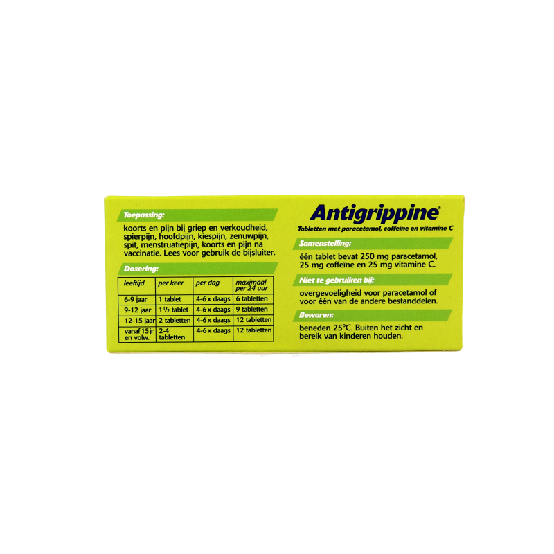 Antigrippine Paracetamol 250mg 20 Tabletten